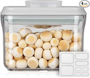 Ankou Airtight Food Storage Container - 0.32 QT （380ml Small Pop Up Food Containers With Lids, Bpa Free Stackable Container for Sugar Tea Candy- 8 Labels - Clear by TinyTreasures Baby Boutique
