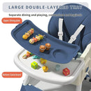 High Chairs for Babies and Toddlers, 4 in 1 Convertible Baby High Chair, Portable High Chair for Travel with Adjustable Height and Back, Foldable HighChair with Wheels& Pu Cushion by TinyTreasures Baby Boutique
