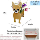 Chihuahua Dog Planter Plant Pots,Cute Garden Dog Flower Planter,Large Dog Planters Birthday Gifts for Women,Office,Indoor/Outdoor Decor（9.84 * 7.48 * 17in） by GreenHaven Gardens