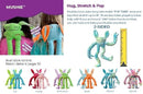 Mushies Stretchable Pop Tube Toy – Extra-Long 18" Retractable Arms/Legs, Hook and Loop Hands/Feet – Wearable, Bendable Fidget for Focus, Mood & On-The-Go Fun (Shloof) by TinyTreasures Baby Boutique