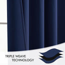 MIULEE Navy Blue Back Tab Blackout Curtains 72 Inches Long 2 Panels Set for Living Room Bedroom Privacy, Rod Pocket/Pinch Pleat Thermal Insulated Room Darkening Pleated Light Blocking Drapes by TinyTreasures Baby Boutique
