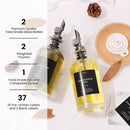 Molimoli Oil and Vinegar Dispenser with Metal Pour Spout, Weighted Pourer, Glass Bottle Dispenser for Kitchen, Olive Oil Cruet, Glass Olive Oil Bottle |350ml, Set of 2 by CozyNest Decor