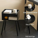 MaxSmeo Nightstand, Mid Century Modern Side Table Bedroom with Storage, Small End Bedside Table with Solid Wood Legs for Living Room, Office Small Spaces (Black) by CozyNest Decor