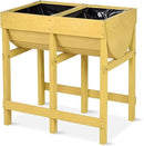Giantex Raised Garden Bed, Elevated Wood Planter Stand, Garden Grow Box Kit W/Legs for Vegetable, Flower, Herb - Outdoor Planter W/Shelf for Garden, Patio, Backyard - Natural by GreenHaven Gardens