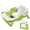Collapsible Baby Bathtub,Baby Bath Tub with Thermometer & Soft Cushion,Baby Bathtub for Newborn to Toddler 0-36 Months,Portable Travel Baby Tub with No-Slip Feet,Baby Shower Gifts,Green by TinyTreasures Baby Boutique