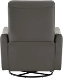 CHITA Power Recliner Chair Swivel Glider, FSC Certified Upholstered Faux Leather Living Room Nursery Reclining Sofa Chair with Lumbar Support, Charcoal by CozyNest Decor