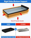 Under Bed Storage Containers, Low Profile Underbed Zipper Storage Bin 4.5 Inches Tall, Shallow Under Bed Storage with Sturdy Side & Bottom Support, Linen Storage with Lid for Sofa and Dorm, 4Pcs Black by CozyNest Decor