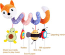 Car Seat Toys, Baby Plush Spiral Hanging Toys for Stroller Crib Bar Bassinet Car Seat Mobile with Music Box BB Squeaker Rattles- Orange Fox by TinyTreasures Baby Boutique