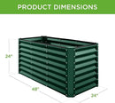 Best Choice Products 4x2x2ft Outdoor Metal Raised Garden Bed, Deep Root Planter Box for Vegetables, Flowers, Herbs, and Succulents w/ 119 Gallon Capacity - Dark Green by GreenHaven Gardens