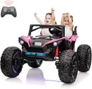 2 Seaters 24V Ride on UTV with Remote Control,10AH Battery, 400W Powerful Motors with 17" EVA Wheels, 20.5“ Seat Width Electric Ride Toy with Metal Suspension,LED Lights,Music,Horn (Rose) by TinyTreasures Baby Boutique