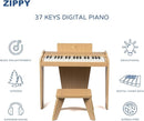 ZIPPY Kids Piano Keyboard, 37 Keys Digital Piano for Kids, Music Educational Instrument Toy, Wood Piano for 3+ Girls and Boys (Oak Basic) by TinyTreasures Baby Boutique