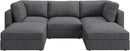 HONBAY Modular Sectional Sofa with Storage Corduroy U Shaped Sofa Modular Sectional Couches for Living Room,Dark Grey by CozyNest Decor