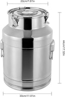 304 Food-Grade Stainless Steel Ice Bucket with Lid, 28L/7.4Gallon Good Sealing Storage Canister Milk Bucket Milk Can for Coffee, Tea, Water, Milk, Soup by CozyNest Decor