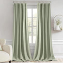 MIULEE Back Tab Sage Green Curtains 108 Inch Long 2 Panels Set for Living Room Bedroom Privacy, Rod Pocket/Pinch Pleated Light Blocking Extra Long Thermal Insulated Room Darkening Blackout Drapes by TinyTreasures Baby Boutique