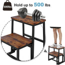 Step Stool for Adults & Kids,Holds up to 500Lb,3 in1 Heavy Duty Sturdy Wooden 2 Stepstool for Kichen/Bathroom/High beds, Metal Frame, Non-Slip Pads by TinyTreasures Baby Boutique