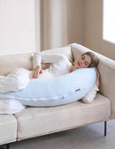 Momcozy Pregnancy Pillows for Side Sleeping, J Shaped Maternity Body Pillow for Pregnancy, Soft Pregnancy Pillow for Head Neck Belly Support, Blue by TinyTreasures Baby Boutique