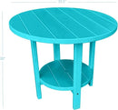 Phat Tommy Round Poly Resin Outdoor Patio Dining Table, All Weather Poly Patio Outdoor Furniture, Teal by GreenHaven Gardens