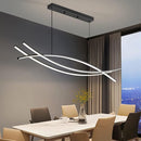 Modern Chandelier, Linear Pendant Light LED Dimmable Hanging Light Fixture, 3000K-6500K with Remote Control (Black, 47IN) by CozyNest Decor