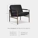 Signature Design by Ashley Puckman Mid-Century Modern Leather Accent Chair, Black by CozyNest Decor