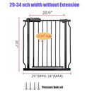 Walk Through Baby & Dog Gate 29-34 Inch, Tension Mounted No Drilling, Indoor Safety Gate for Stairs & Doorways, Metal Design for Kids and Pets, Black by TinyTreasures Baby Boutique