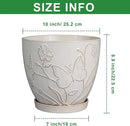 10 Inch Plant Pot Ceramic Planter Pot with Drainage Hole and Saucer Round Planter Large Flower Pot for Indoor Outdoor Plants Home Garden Decor White by CozyNest Decor