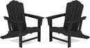 KINGYES HDPE Adirondack Chair, Classic All-Weather Adirondack Chair Set of 2, Black by GreenHaven Gardens