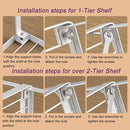Kitchen Cabinet Storage Shelf Stackable Wire Spice Rack Organizer Heavy Duty Space Saver for Bathroom Bedroom Closet Laundry Room Office Countertop - White, Pack 1 by CozyNest Decor