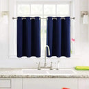 ChrisDowa Small Window Curtains for Kitchen and Bedroom - Grommet Short Thermal Insulated Room Darkening Curtains (2 Panels, Navy Blue, 52 x 36 Inch) by CozyNest Decor