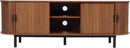 62" Tambour Door TV Stand,Wood Mid Century Modern TV Cabinet for Up to 70“ TV,Curved Edge Long TV Stand with Storage for Bedroom Living Room(Walnut, 62.2inch) by CozyNest Decor