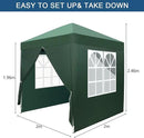 Outvita 6.5x6.5ft Pop Up Canopy Tent, Outdoor Instant Shelter Folding Canopy with 4 Side Walls and Carry Bag for Commercial Events, Party, Backyard BBQ, Camping Green by GreenHaven Gardens