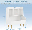 Kids Bookshelf and Toy Storage, 4-Cubby Toy Storage Organizer with Bookcase, Wood Kid Storage Cubby, 24"L x 14"D x 28"H Montessori Toy Shelf, Toddler Book Shelf for Kids Room Nursery Playroom by CozyNest Decor