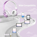 AILIHEN MS300 Purple Girl Headphones Wired with Microphone for Chromebook Laptop Computer, 3.5mm Foldable Lightweight on-Ear Headphones for School Teen Students by TinyTreasures Baby Boutique