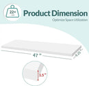 LaVie Home Floating Shelves, 47 Inch Wall Shelf Set of 2, Hanging Shelf with Invisible Brackets, Wall Decor for Bathroom, Bedroom, Living Room, Kitchen Storage, Modern White by CozyNest Decor