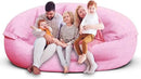 Bean Bag Chair for Adults 7FT,Soft Removable Cover for Teens/Girls Bedroom,Fluffy Giant Round Floor Beanbag Lounger Chairs (No Filler,Pink) by CozyNest Decor