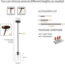 Oil Rubbed Bronze Pendant Lights Kitchen Island - Clear Glass Pendant Light Fixture Multiple Stems Rods 3 Units 12 Inch 3 Units 4 Inch (2 Pack Oil Rubbed Bronze Downrod) by CozyNest Decor