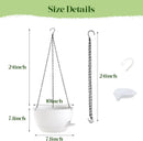 10 Inch Hanging Planters with Chains 2 Pack Self Watering White Plastic Hanging Pots for Indoor Outdoor Plants, Garden Porch Home Decor (White) by GreenHaven Gardens
