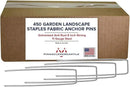 Pinnacle Mercantile USA Made 450 Pack Garden Landscape Staples Weed Barrier Fabric Stakes Galvanized 6 inch Pins Anti Rust Sod Staple 11 Gauge Steel by CozyNest Decor