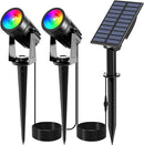 T-SUNUS Color Changing Solar Spot Lights, RGB LED Landscape Lights IP65 Waterproof for Outdoor, Garden, Pathway, Trees by GreenHaven Gardens
