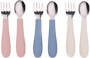 WeeSprout Toddler Utensils, 3 Forks & 3 Spoons, 18/8 Stainless Steel & Food Grade Silicone, Thick Easy-Grip Handles, Perfect Length For New Self Feeders, Gentle On Gums & Teeth, Dishwasher Safe by TinyTreasures Baby Boutique