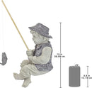 Design Toscano Frederic the Little Fisherman of Avignon Boy Fishing Garden Statue, 15 Inch Tall, Cast Stone Resin, Two Tone Stone Finish by GreenHaven Gardens