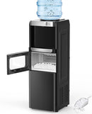 COWSAR 3-in-1 Water Cooler with Ice Maker, Hot & Cold Top Loading, Water Dispenser for 5 Gallon Bottle, 33LBS/24H Ice Maker with Child Safety Lock, Black by CozyNest Decor