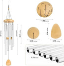 Large Aluminium Wind Chimes 37 Inches to Create a Zen Atmosphere Suitable for Outdoor, Garden, Patio Decoration. Classic Wind Chimes with Wind Catcher Suitable as A Gift for Unisex(White) by CozyNest Decor