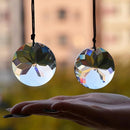 2PCS 5" Circle Crystal Sun Catcher Prisms, STINO Hanging Suncatchers with Glass Prism, Rainbow Maker for Windows, Balcony, Kitchen, Garden Decoration (1, Circle Clear 2Pcs) by GreenHaven Gardens