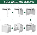 Outvita 6.5x6.5ft Pop Up Canopy Tent, Outdoor Instant Shelter Folding Canopy with 4 Side Walls and Carry Bag for Commercial Events, Party, Backyard BBQ, Camping White by GreenHaven Gardens