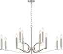 12 Light Nickel Living Room Chandelier High Ceiling Foyer Candle Chandelier Large Modern 44in Metal Chandeliers Hanging Light for Master Bedroom Dining Room Light Fixture Over Table