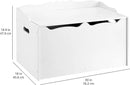 Amazon Basics Kids Toy Box, Wooden Organizer Storage Chest,White, 30" x 18" x 19" by CozyNest Decor