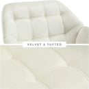 Modern Velvet Accent Chair with Ottoman, Upholstered Lounge Chair with Footrest, Comfy Living Room Chair with Gold Legs Accent Side Chair Armchair for Small Space Bedroom Apartment, Beige by CozyNest Decor