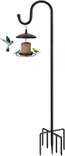 60" Shepherds Hooks for Outdoor, Heavy Duty Bird Feeder Pole for Hummingbird Feeder, Hanging Lantern, Shepherds Hook for Bird Feeders for Outside with 7 Prongs Base,1 Pack by GreenHaven Gardens