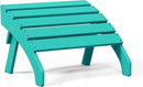 WestinTrends Dylan Outdoor Patio HDPE Adirondack Ottoman Footrest, Turquoise