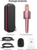 Wireless Bluetooth Karaoke Microphone, Built-in Loud Speaker for 10H Playback, Add Reverb/Duet Mode/Earbuds Monitoring, Portable Karaoke Machine for Entertainment & Singing Practice (Rose Gold) by TinyTreasures Baby Boutique